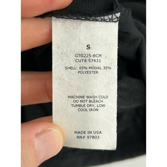 Green Envelope Los Angeles Ruffled Hem Short Sleeve V-Neck Top Black Small NWT - Picture 6 of 10